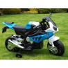 BMW S1000 RR, licencia, bike 12V, stojan alebo pomocne koliečka, modrá