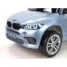 BMW X6 s 2,4G bluetooth DO, EVA kolesami, otváracími dverami,12V, čalunenou vyšívanou sedačkou, lakované čiernou farbou