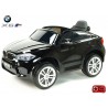 BMW X6 s 2,4G bluetooth DO, EVA kolesami, otváracími dverami,12V, čalunenou vyšívanou sedačkou, lakované čiernou farbou