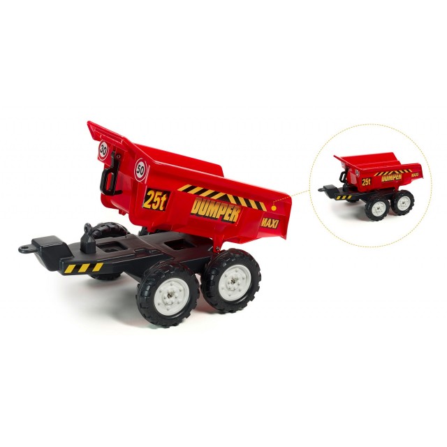 Vlečka za traktor Dumper maxi veľká, výklopná, 4 kolesová, dĺžka 87cm, Made in France