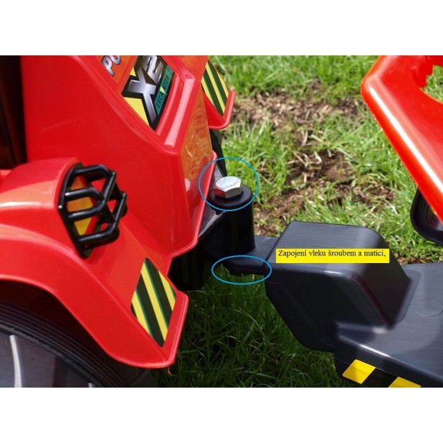 Vlečka za traktor Dumper maxi veľká, výklopná, 4 kolesová, dĺžka 87cm, Made in France