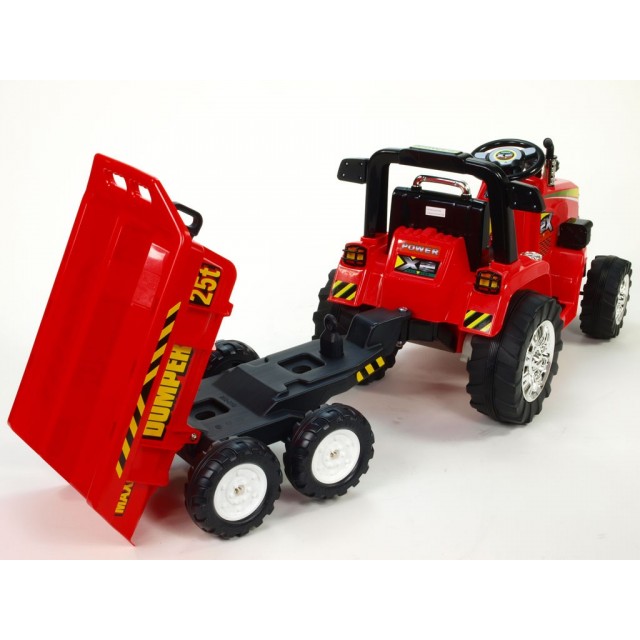 Vlečka za traktor Dumper maxi veľká, výklopná, 4 kolesová, dĺžka 87cm, Made in France