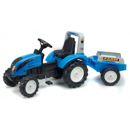 Šlapací traktor Claas Axos 330 s 2 funkčnými lyžicami, 2 kolesovým výklopným valníkom, dĺžka 225cm, Made in Francie