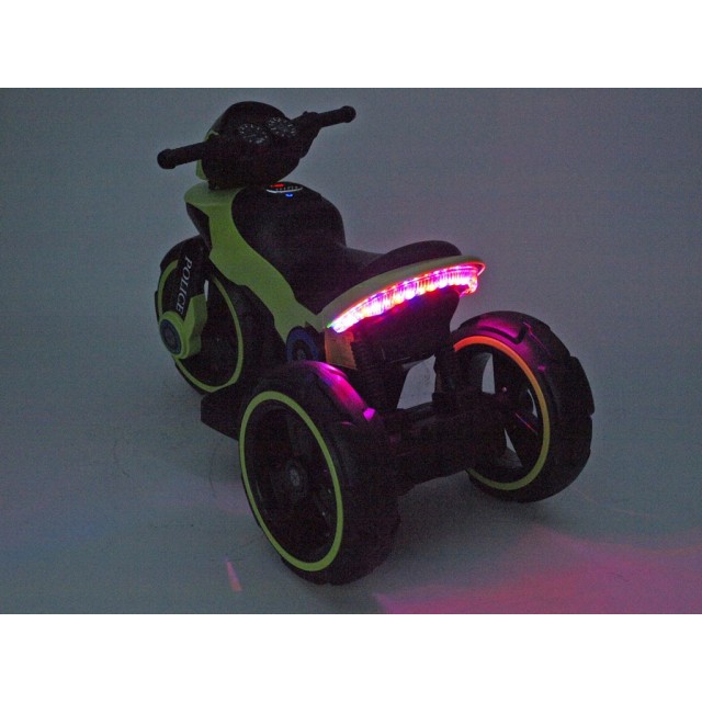Policajná motorka na veľkých kolesách, 2 x motor 6V, 2 x náhon