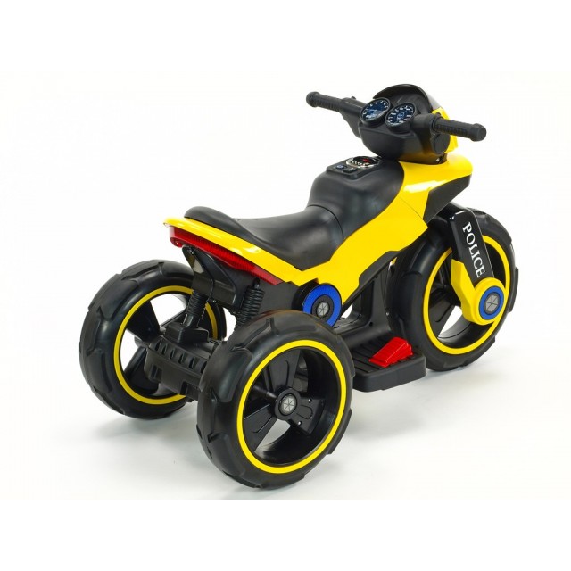 Policajná motorka na veľkých kolesách, 2 x motor 6V, 2 x náhon