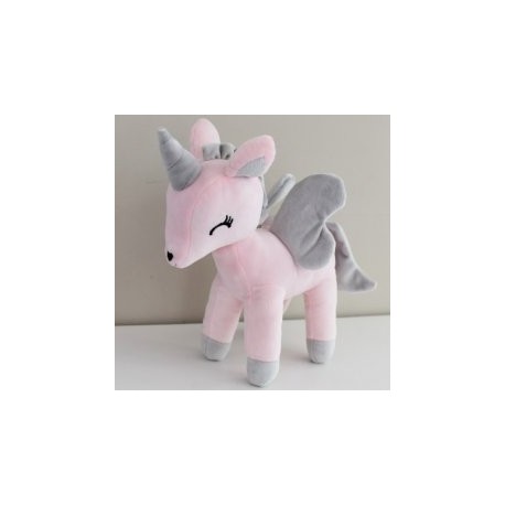 Mini plyšový jednorožec Metoo s mušelínovou plienkou sivo/ružový, 12cm