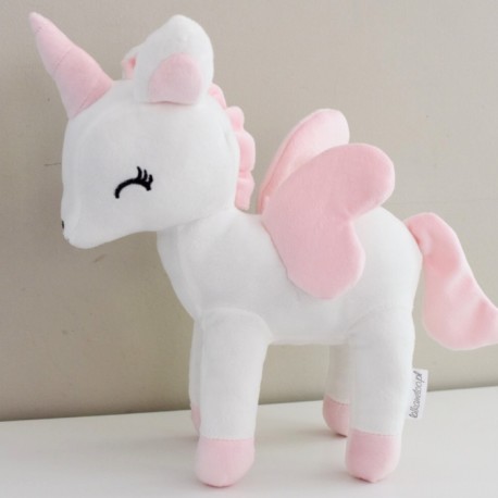 Mini plyšový jednorožec Metoo s mušelínovou plienkou sivo/ružový, 12cm