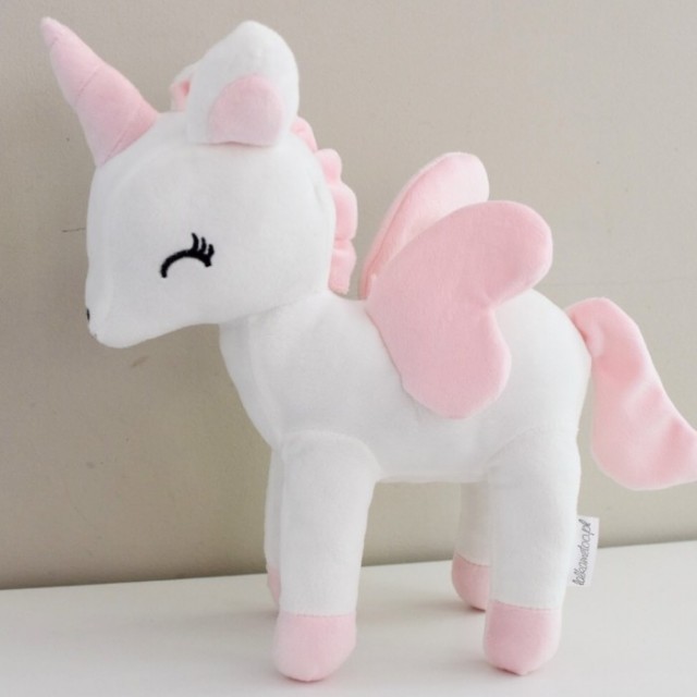 Mini plyšový jednorožec Metoo s mušelínovou plienkou sivo/ružový, 12cm