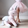 Mini plyšový jednorožec Metoo s mušelínovou plienkou sivo/ružový, 12cm