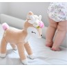 Mini plyšový jednorožec Metoo s mušelínovou plienkou sivo/ružový, 12cm