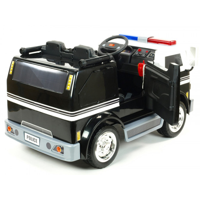 Dvojmiestný policajný bus 4x4 s 2,4 G DO, megafónom, sirénou, majákom, USB, MP3, voltmetrom, EVA kolesami