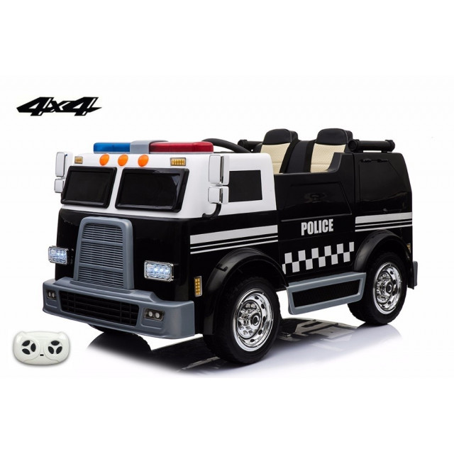 Dvojmiestný policajný bus 4x4 s 2,4 G DO, megafónom, sirénou, majákom, USB, MP3, voltmetrom, EVA kolesami