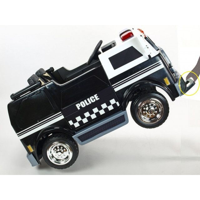 Dvojmiestný policajný bus 4x4 s 2,4 G DO, megafónom, sirénou, majákom, USB, MP3, voltmetrom, EVA kolesami