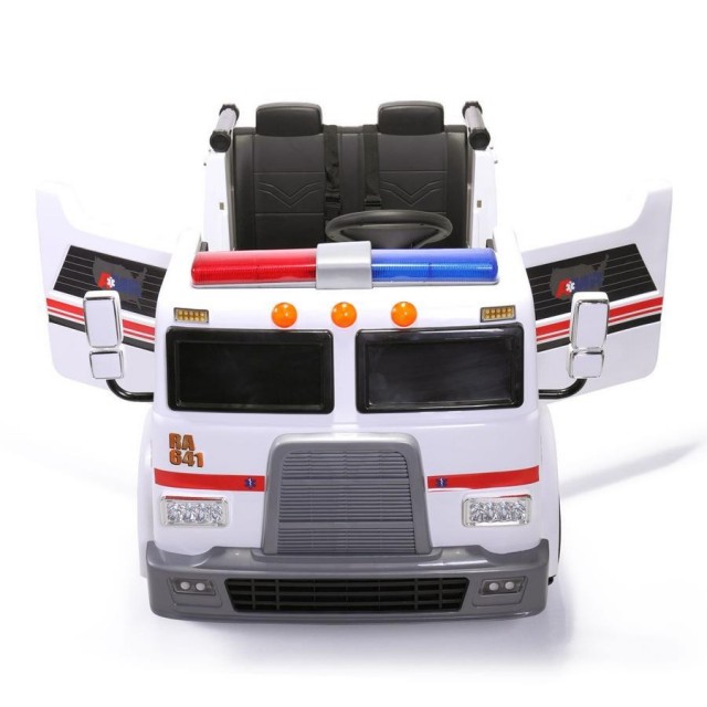 Dvojmiestný policajný bus 4x4 s 2,4 G DO, megafónom, sirénou, majákom, USB, MP3, voltmetrom, EVA kolesami