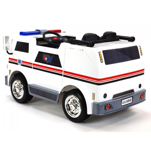 Dvojmiestný policajný bus 4x4 s 2,4 G DO, megafónom, sirénou, majákom, USB, MP3, voltmetrom, EVA kolesami