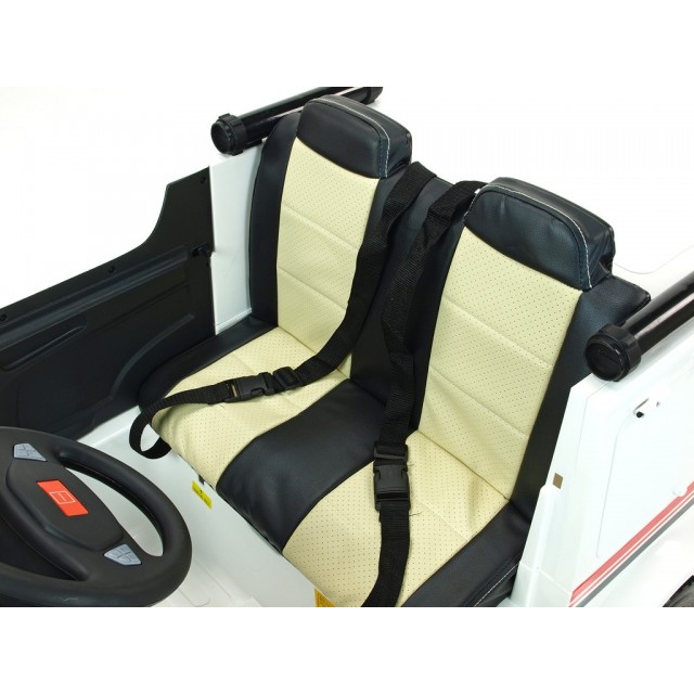 Dvojmiestný policajný bus 4x4 s 2,4 G DO, megafónom, sirénou, majákom, USB, MP3, voltmetrom, EVA kolesami