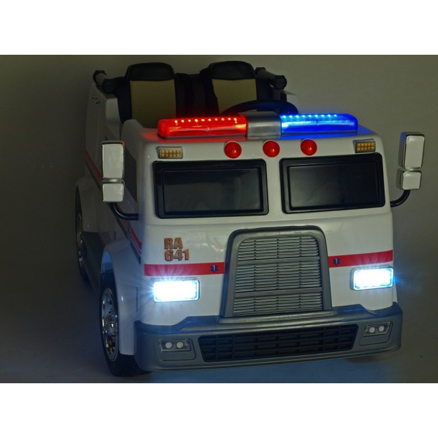 Dvojmiestný policajný bus 4x4 s 2,4 G DO, megafónom, sirénou, majákom, USB, MP3, voltmetrom, EVA kolesami