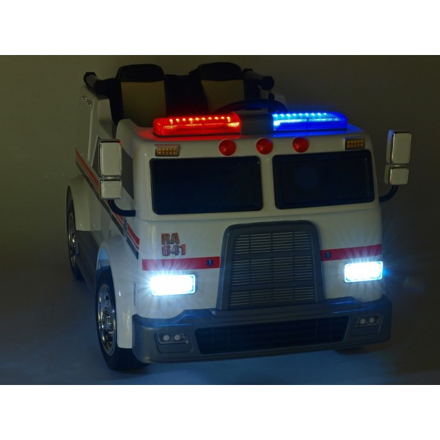 Dvojmiestný policajný bus 4x4 s 2,4 G DO, megafónom, sirénou, majákom, USB, MP3, voltmetrom, EVA kolesami