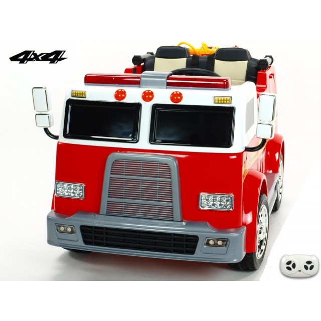 Dvojmiestný policajný bus 4x4 s 2,4 G DO, megafónom, sirénou, majákom, USB, MP3, voltmetrom, EVA kolesami