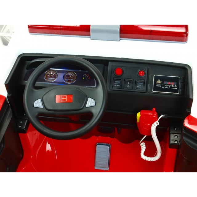 Dvojmiestný policajný bus 4x4 s 2,4 G DO, megafónom, sirénou, majákom, USB, MP3, voltmetrom, EVA kolesami