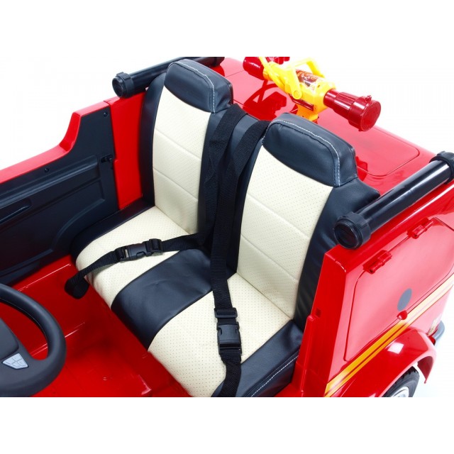 Dvojmiestný policajný bus 4x4 s 2,4 G DO, megafónom, sirénou, majákom, USB, MP3, voltmetrom, EVA kolesami