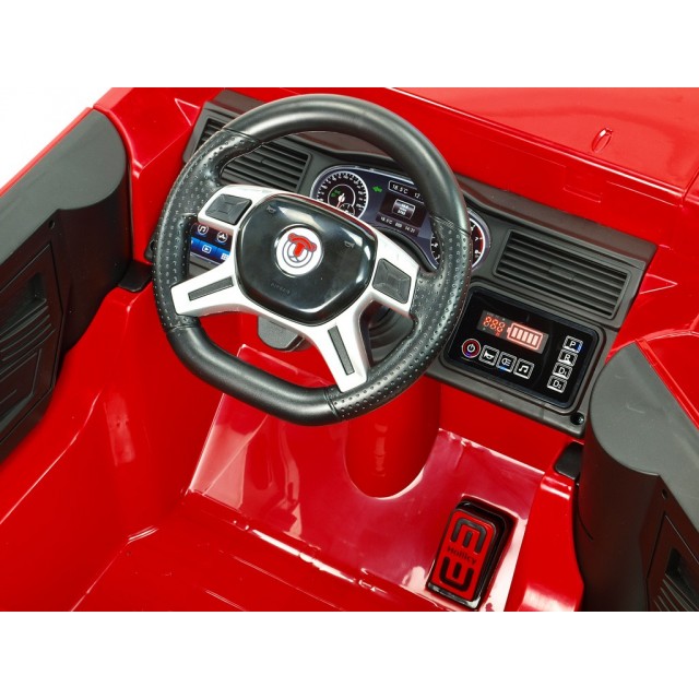 Dvojmiestný policajný bus 4x4 s 2,4 G DO, megafónom, sirénou, majákom, USB, MP3, voltmetrom, EVA kolesami