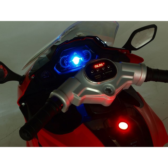 Motorka - Tricykl Dragon s osvetlenými kolesami,motor 2x6V,pérovanie nápravy,digiplayer USB,Mp3,voltmetrom,LED osvetlenie,modrá