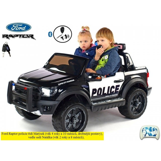Elektrické autíčko pickup Ford Raptor policie USA