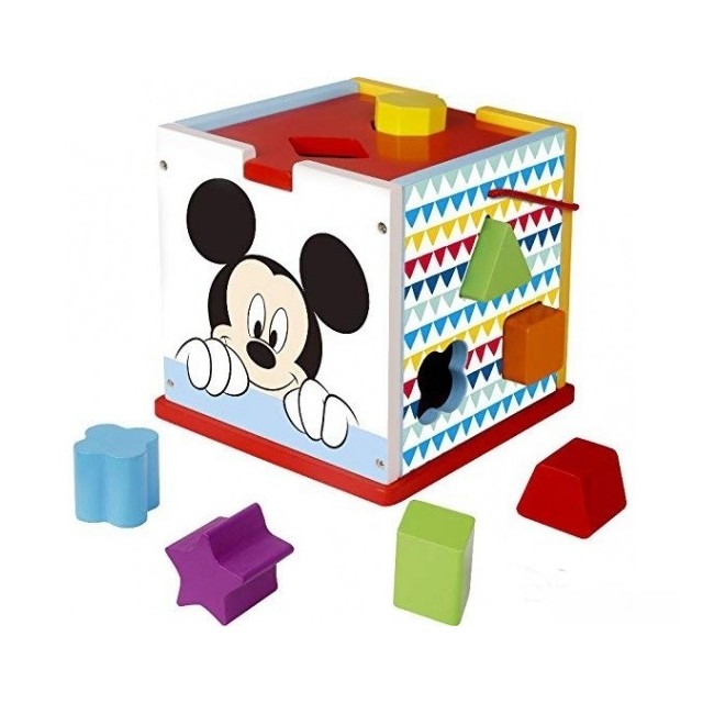 Drevená edukačná kocka Disney vkladacie - Mickey Mouse