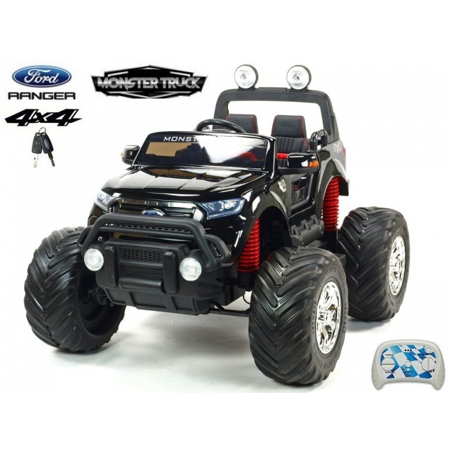 Ford Ranger Monster Truck 4x4, EVA kolesá, 2,4G DO, bluetooth, FM, USB, TF, otváracie dvere a kapota, čierna metalíza