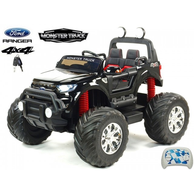 Ford Ranger Monster Truck 4x4, EVA kolesá, 2,4G DO, bluetooth, FM, USB, TF, otváracie dvere a kapota, čierna metalíza