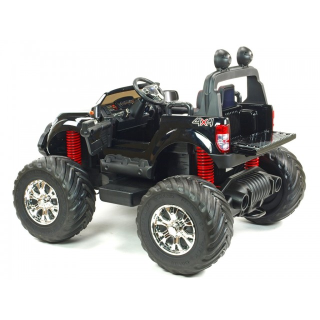 Ford Ranger Monster Truck 4x4, EVA kolesá, 2,4G DO, bluetooth, FM, USB, TF, otváracie dvere a kapota, čierna metalíza