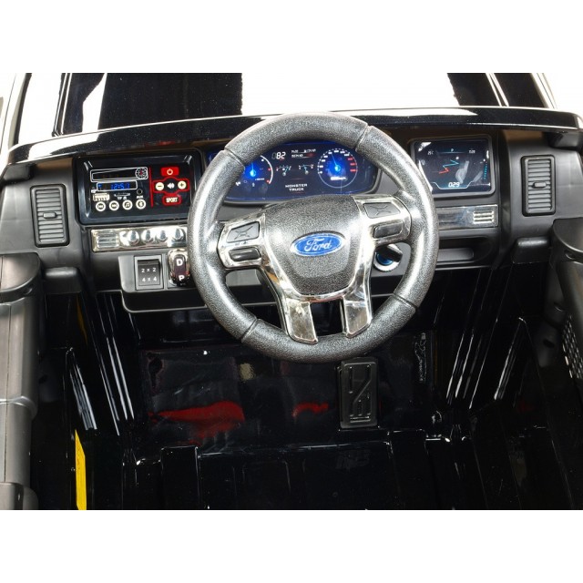 Ford Ranger Monster Truck 4x4, EVA kolesá, 2,4G DO, bluetooth, FM, USB, TF, otváracie dvere a kapota, čierna metalíza