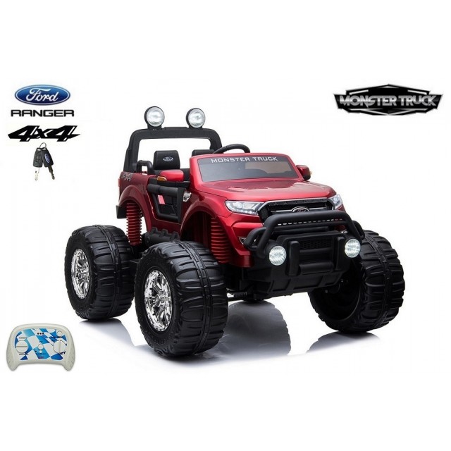 Ford Ranger Monster Truck 4x4, EVA kolesá, 2,4G DO, bluetooth, FM, USB, TF, otváracie dvere a kapota, čierna metalíza