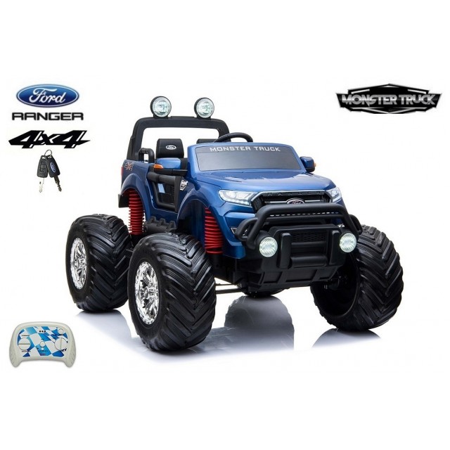 Ford Ranger Monster Truck 4x4, EVA kolesá, 2,4G DO, bluetooth, FM, USB, TF, otváracie dvere a kapota, čierna metalíza