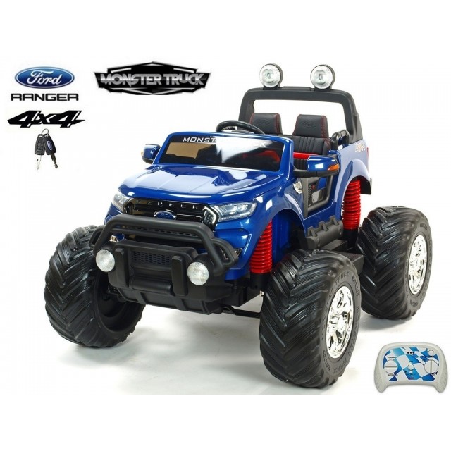 Ford Ranger Monster Truck 4x4, EVA kolesá, 2,4G DO, bluetooth, FM, USB, TF, otváracie dvere a kapota, čierna metalíza
