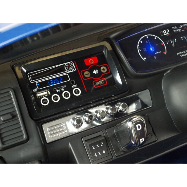 Ford Ranger Monster Truck 4x4, EVA kolesá, 2,4G DO, bluetooth, FM, USB, TF, otváracie dvere a kapota, čierna metalíza