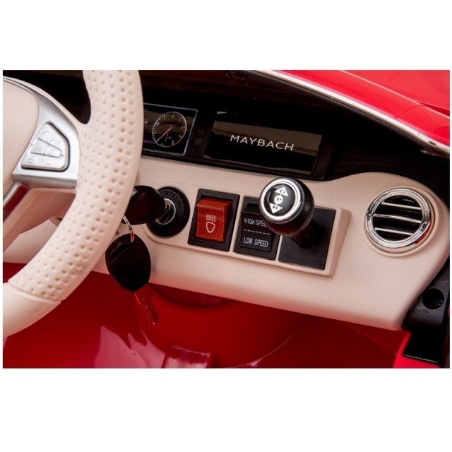Elektrické autíčko Mercedes Maybach - červené - lakované, 2x45W, predné LED svetlá, DO