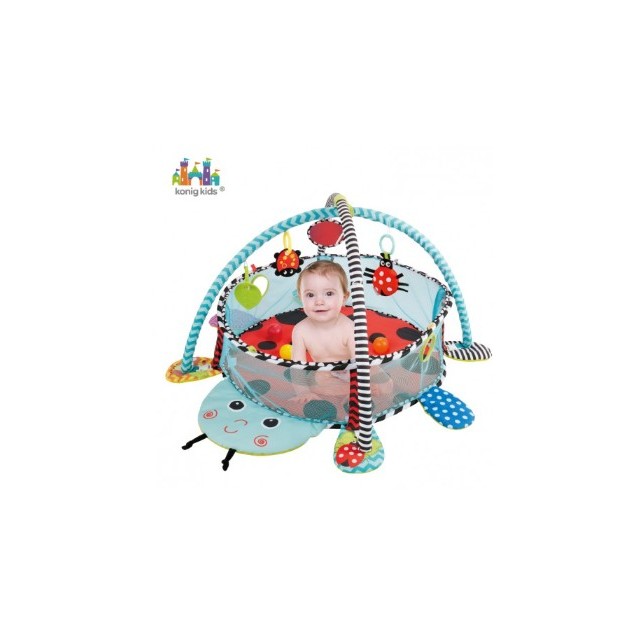 Vzdelávaciá hracia deka s 30 loptičkami ECO TOYS - Korytnačka