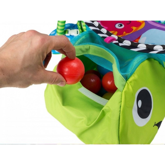 Vzdelávaciá hracia deka s 30 loptičkami ECO TOYS - Korytnačka