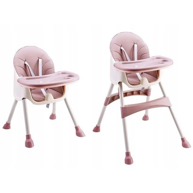 Eco toys Jedálenská stolička, stolček 2v1 - sivá