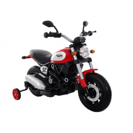 Elektrická motorka, LED svetlá, gumené kolesá