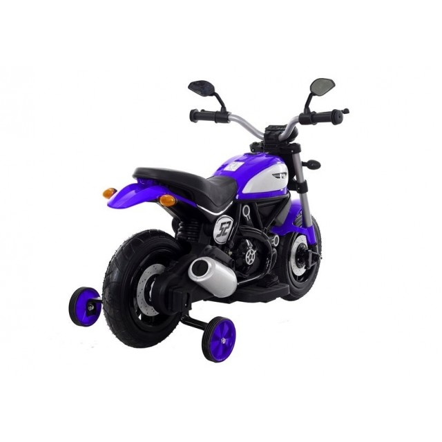 Elektrická motorka, LED svetlá, gumené kolesá