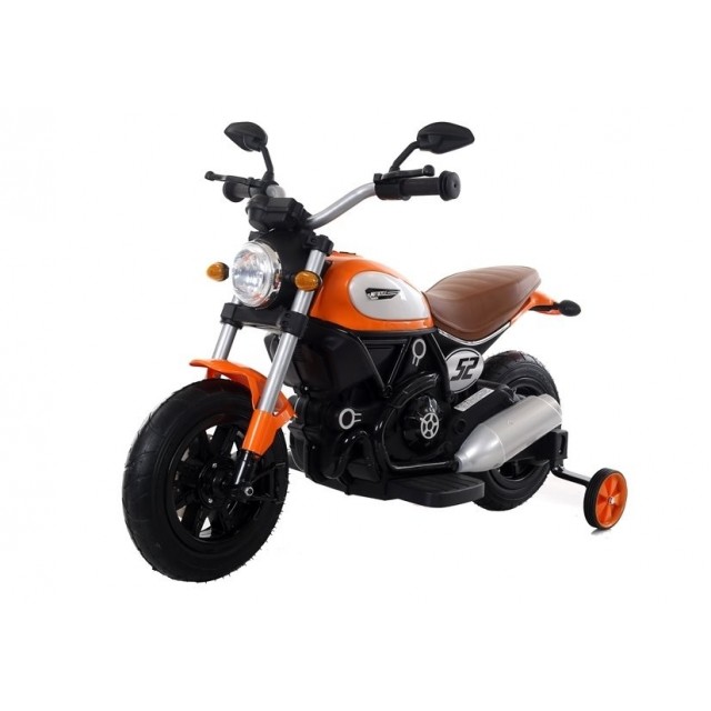 Elektrická motorka, LED svetlá, gumené kolesá