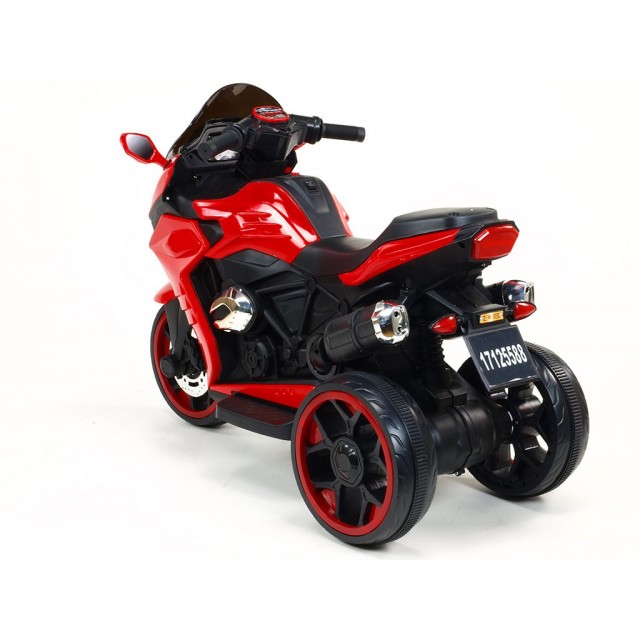 Motorka-Tricykl Dragon s mohutnými výfukmi,motor 2x12V,digiplayer USB,Mp3,voltmeter,LED osvetlenie,modrá