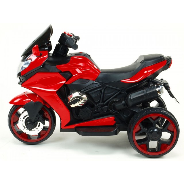 Motorka-Tricykl Dragon s mohutnými výfukmi,motor 2x12V,digiplayer USB,Mp3,voltmeter,LED osvetlenie,modrá