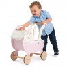 Drevený kočík pre bábiky ECO TOYS - ružový