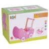 Drevený kočík pre bábiky ECO TOYS - ružový