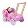 Drevený kočík pre bábiky ECO TOYS - ružový