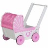 Drevený kočík pre bábiky ECO TOYS - ružový